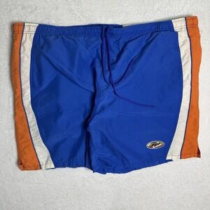 VINTAGE BIKE Athletic Shorts Mens XL Blue Orange White 90s Gym Mesh Lined Knicks